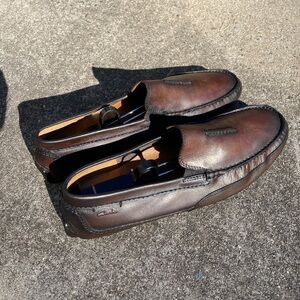 Clarks Dark Brown Leather Slip-On Loafers